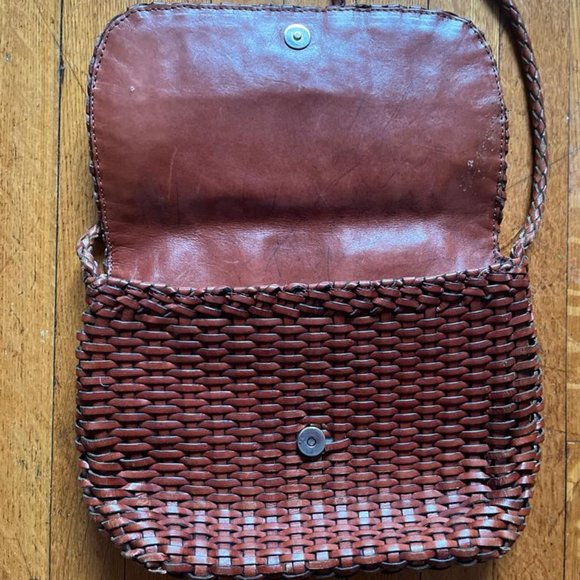 Talbots Vintage leather woven crossbody bag - Picture 2 of 2